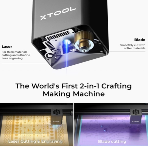 xTool M1 10W Laser Engraver Cutting Machine, Rotary Attachment-Air Assist. USA - Picture 9 of 11